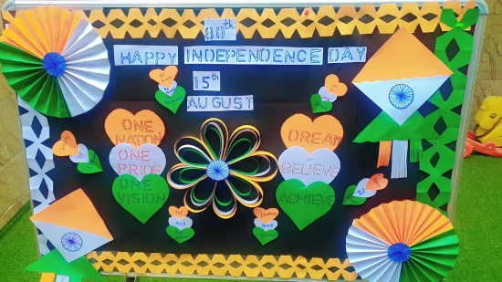 Children celebrate indepenceday at playschool in Charmwood village faridabad